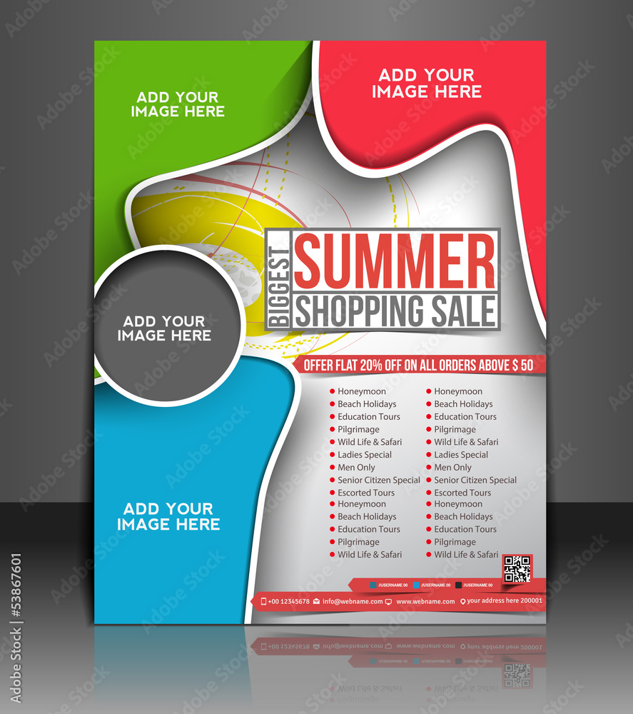 Vector shopping sale brochure, flyer, magazine cover Vector shopping sale brochure, flyer, magazine cover