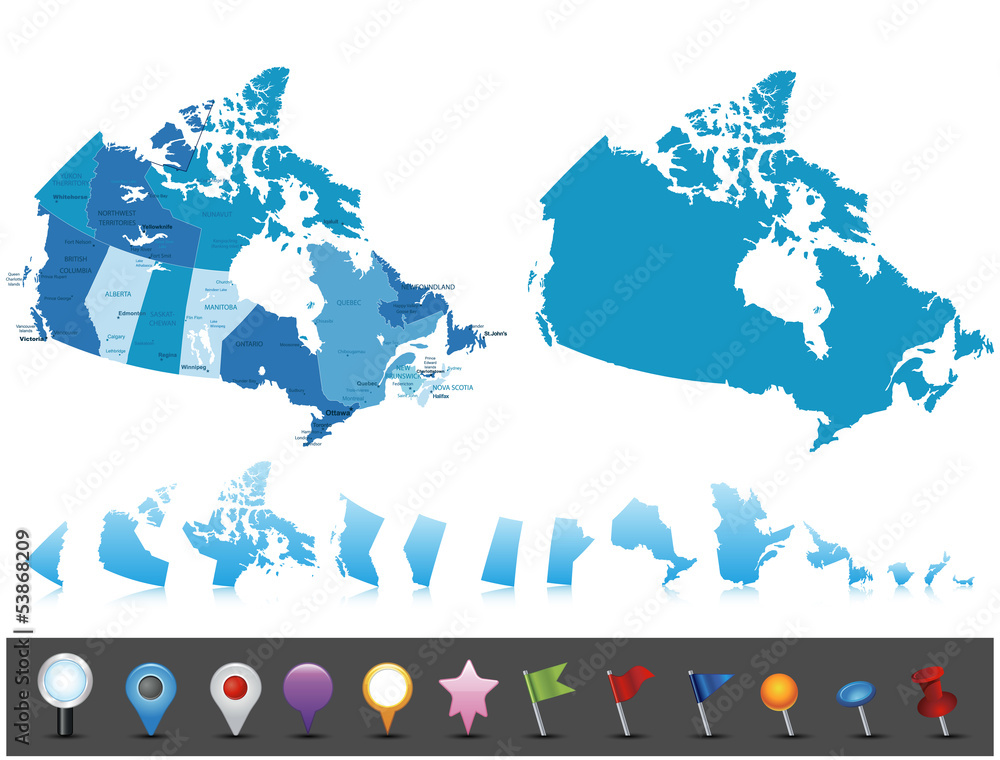 Canada - highly detailed political map. Stock Vector | Adobe Stock