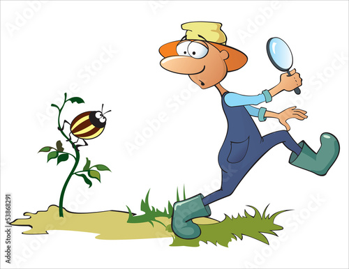 Gardener and beetle