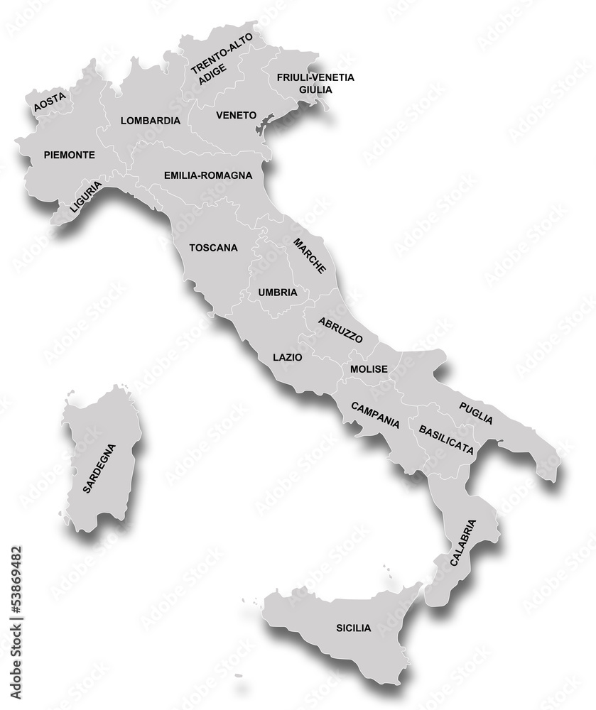 Fototapeta premium Carte de l'Italie