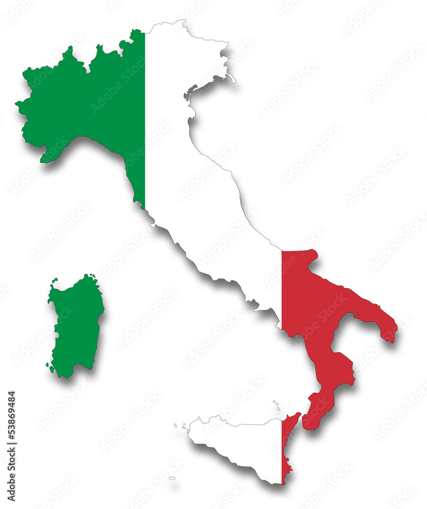 Fototapeta premium Carte / drapeau de l'Italie