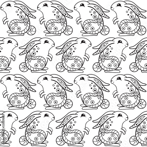 Seamless pattern with rabbits