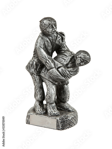 Very old trophy in the shape of two man  judo