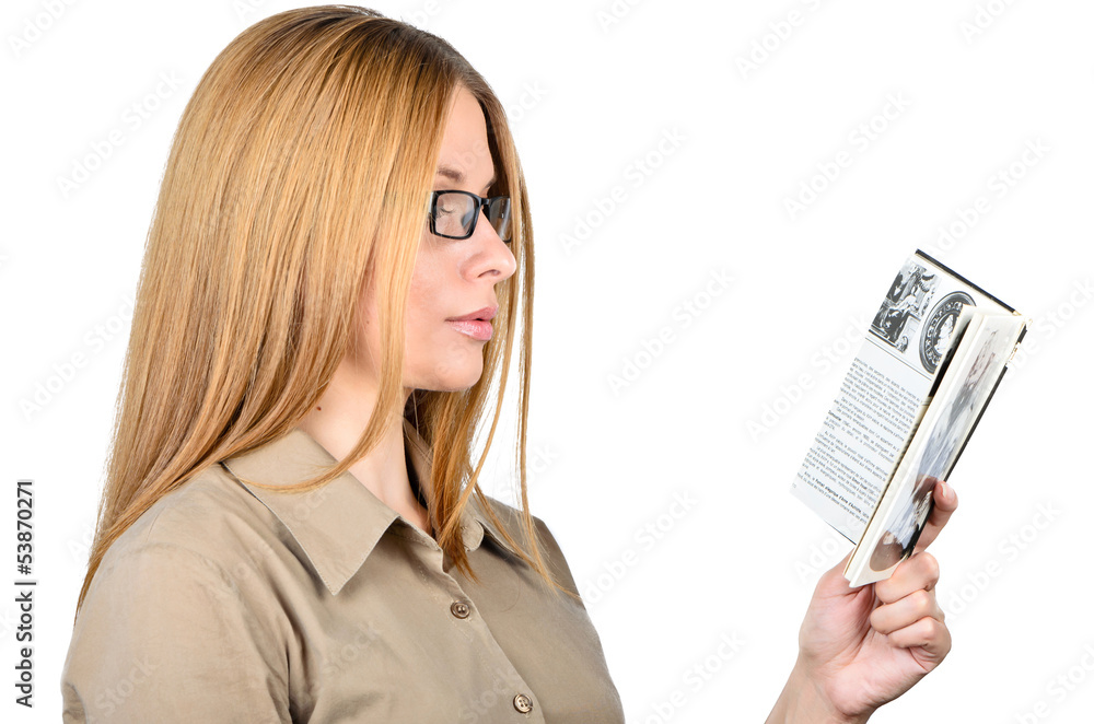 Beautiful woman in glasses with a book Beautiful woman in glasses with a book