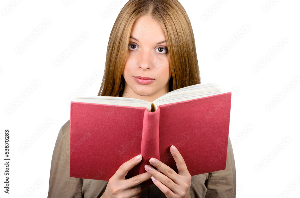 Beautiful woman with a book