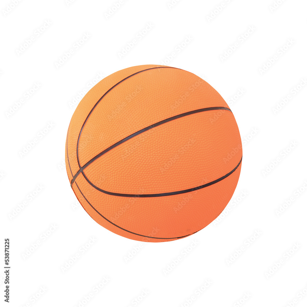 Orange basket ball, isolated in white background and path