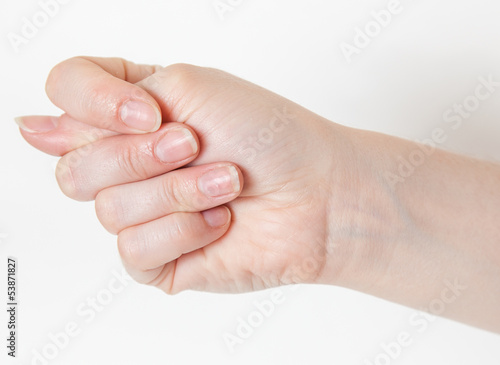 Жест фига, женская рука вид сбоку © Ivan Karpov