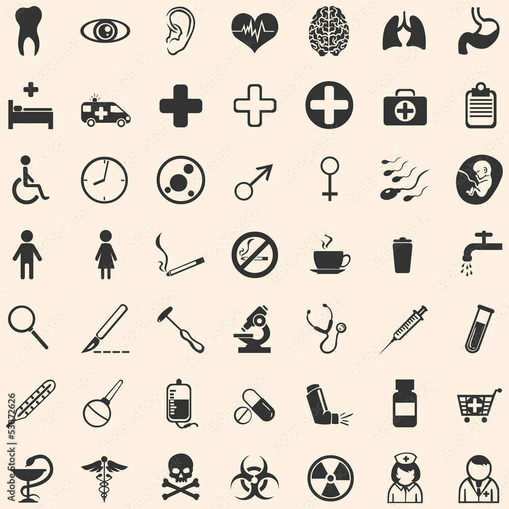 Vector set of 49 medical icons Vector set of 49 medical icons