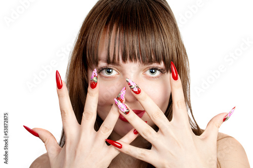 Woman with fingernails