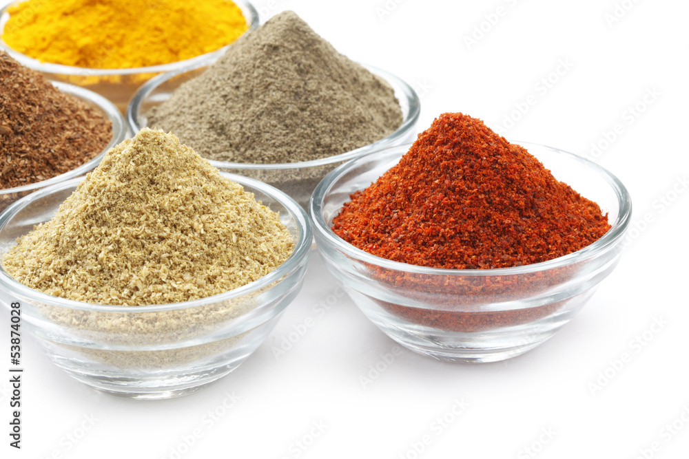 Variety of Raw Authentic Indian Spice Powder Variety of Raw Authentic Indian Spice Powder