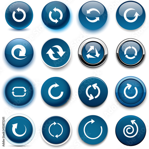 Round dark blue arrow icons.