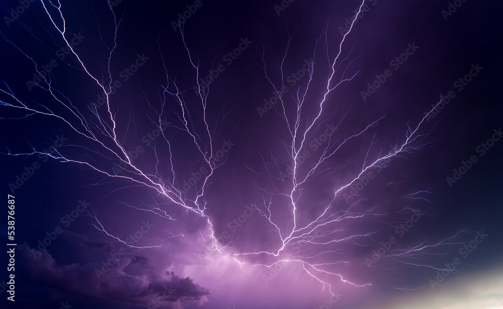 Powerful lightnings - obrazy, fototapety, plakaty 