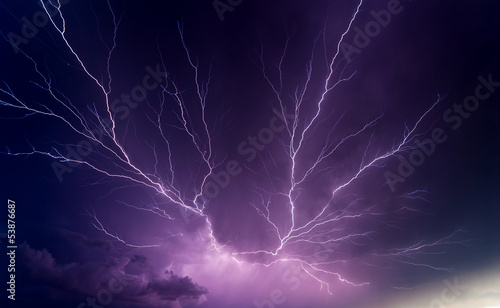 Fotografiet Powerful lightnings