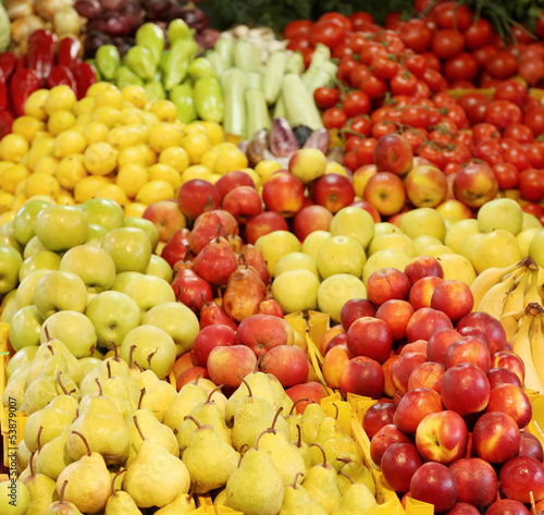 Fototapeta Naklejka Na Ścianę i Meble -  Background of different fruit and vegetables.