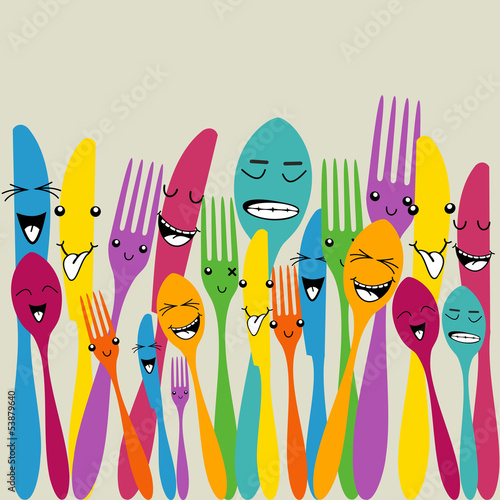 Colorful silverware set