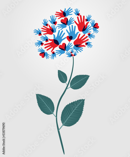 Diversity hands flower