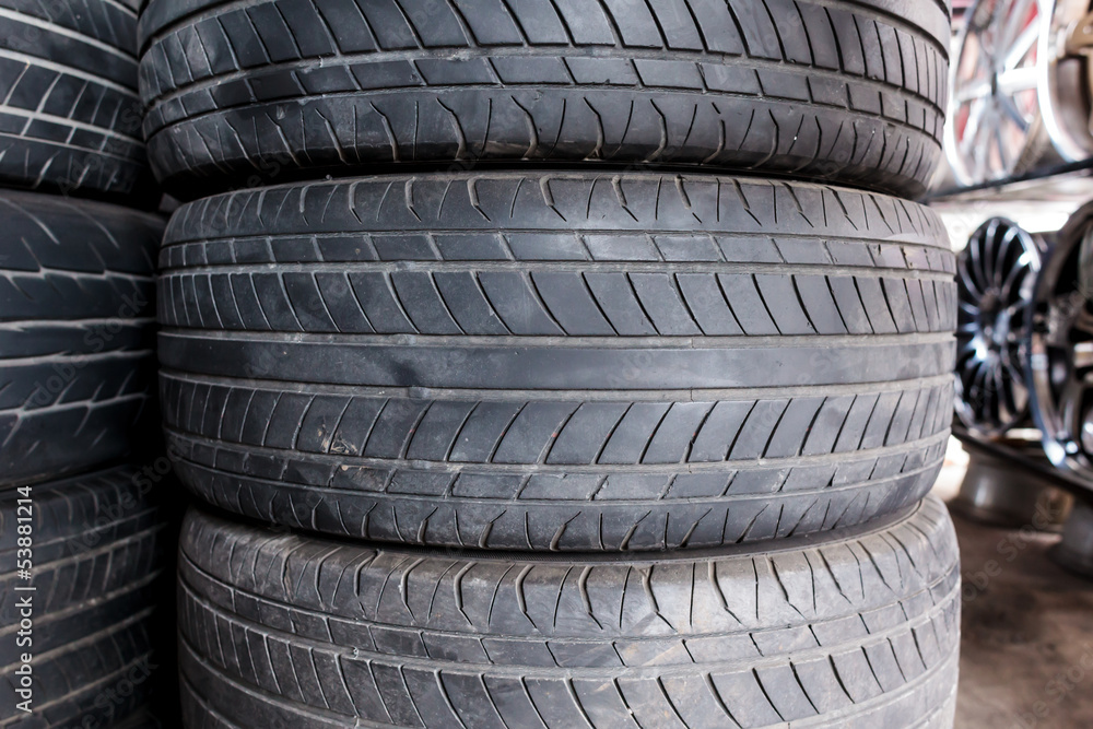 Pile of black used tire Pile of black used tire