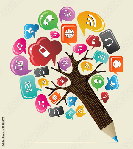 *Geo location* concept pencil tree