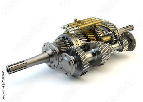 Speed gearbox on isolated background photo