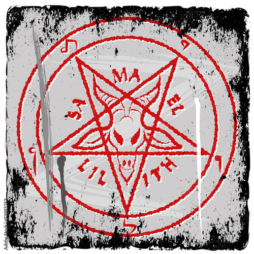 pentagram on grunge background