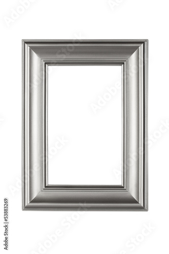 Silver frame isolated on white with clipping path