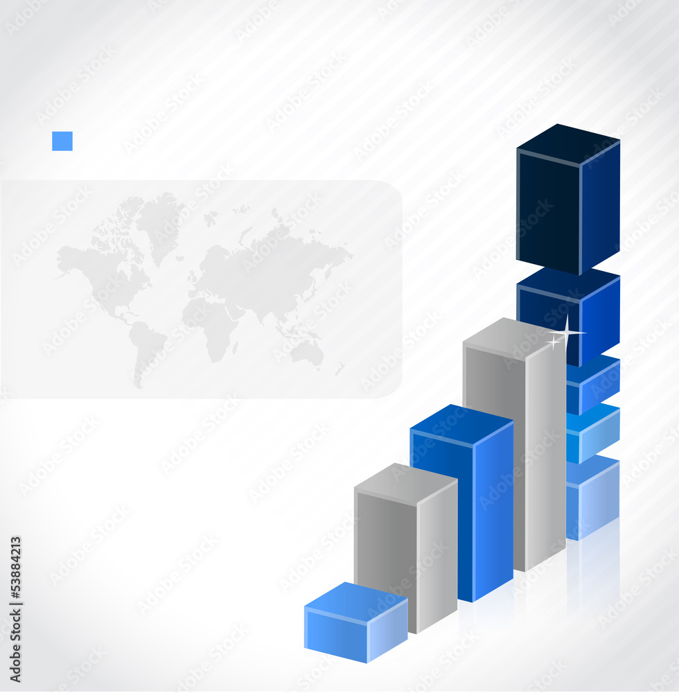Fototapeta premium graph chart background with a world map