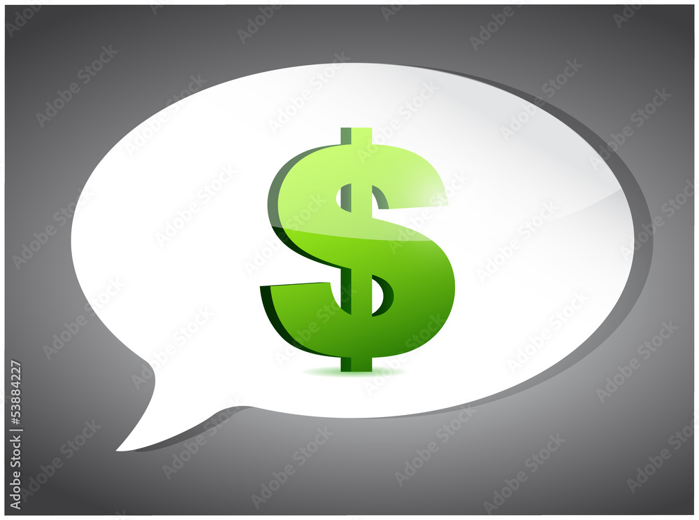 Fototapeta premium dollar On Speech Bubble illustration design