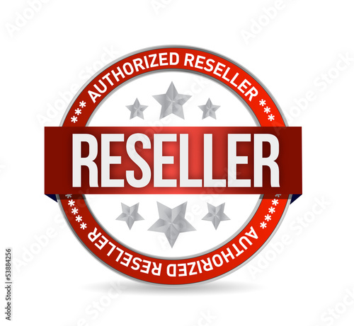 Quadro su tela Authorized reseller seal stam illustration