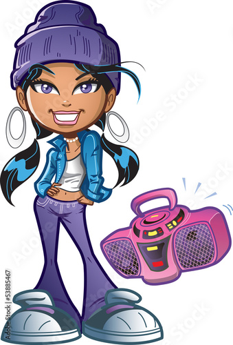 Funky Girl With Boombox