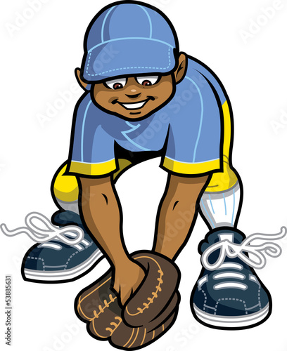 Outfielder Catching Grounder