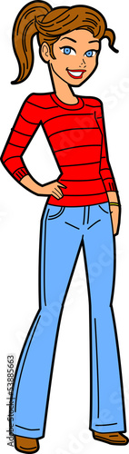 Pretty Teen With Hand On Hip