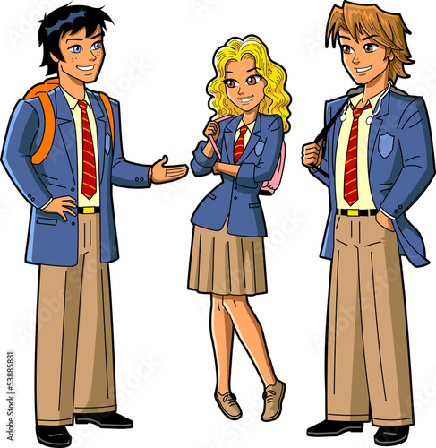Students In School Uniforms