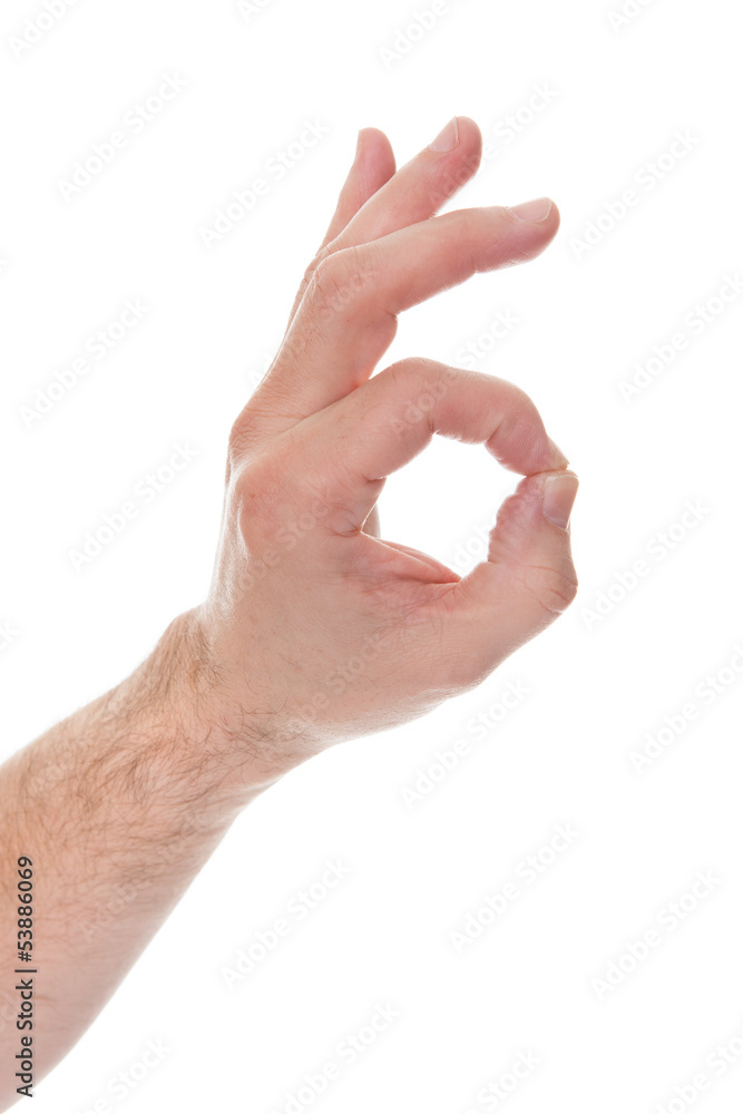 Male Hand Showing Ok Sign Male Hand Showing Ok Sign
