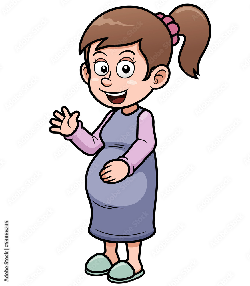 Vector illustration of a pregnant woman cartoon Vector illustration of a pregnant woman cartoon