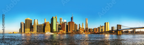 Obraz na płótnie New York City cityscape with Brooklyn bridge w salonie