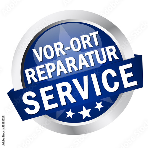 Button mit Banner " VOR-ORT REPARATUR SERVICE "