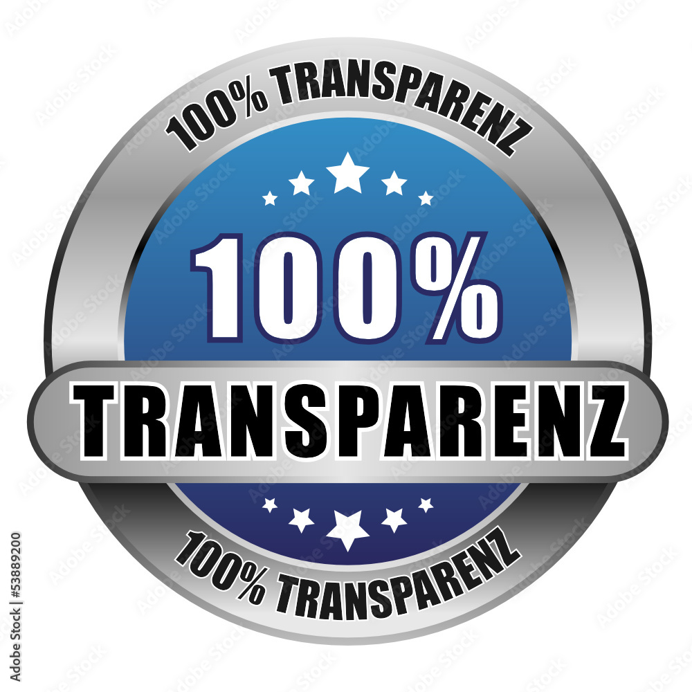 Obraz premium 5 Star Button blau 100% TRANSPARENZ DTO DTO