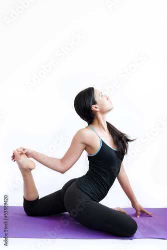 beautiful girl practising yoga