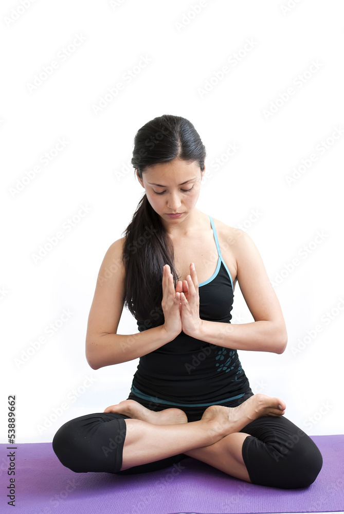 beautiful girl practising yoga