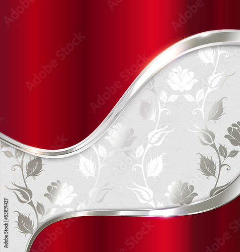 Red and silver abstract background