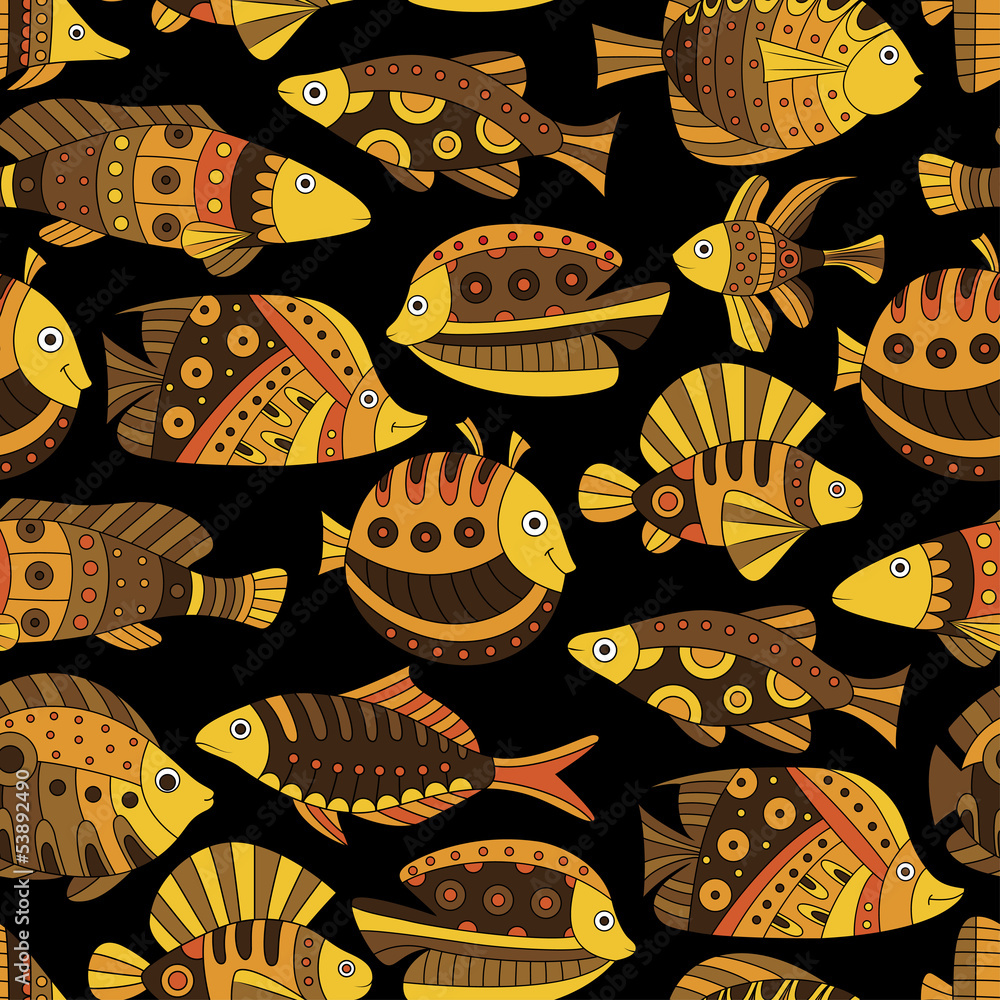 Seamless pattern with bright tropical fish. Seamless pattern with bright tropical fish.