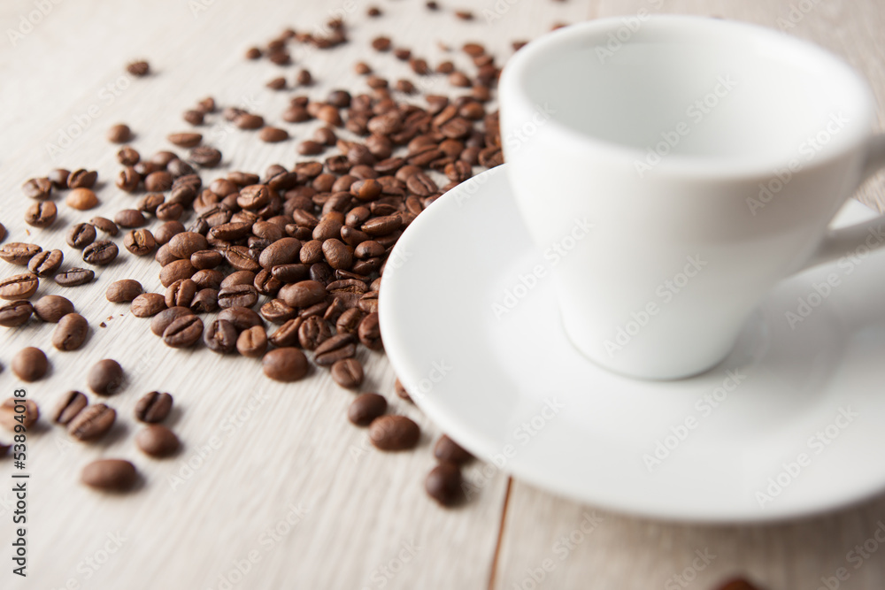 coffee cup with coffee beans coffee cup with coffee beans