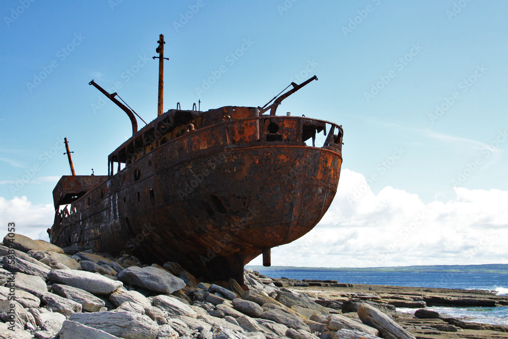 Shipwreck boat in Inisheer, Aran Islands