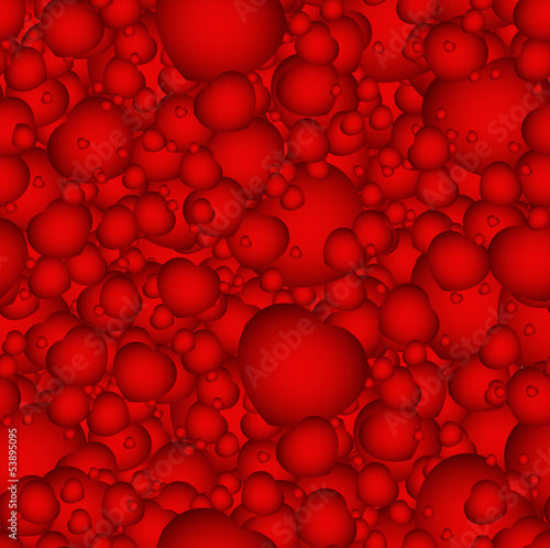 Seamless pattern with red hearts
