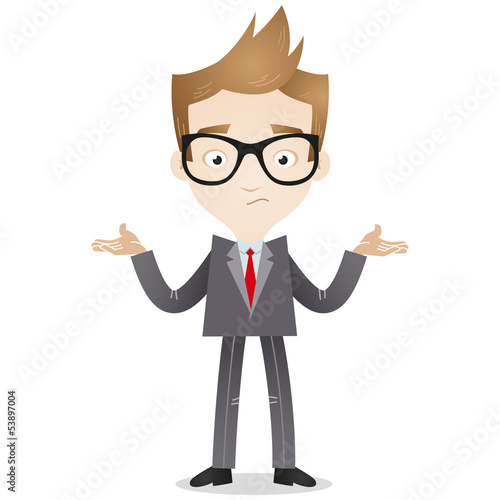 Businessman, shrugging, shoulders, unsure