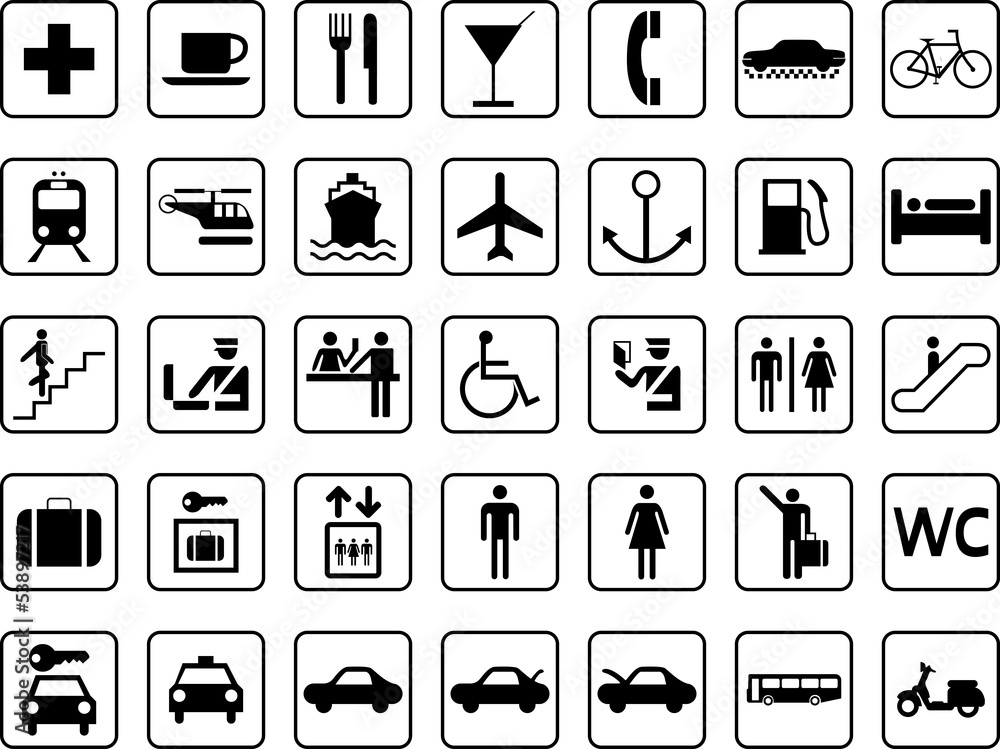 guide and travel vector pictographs guide and travel vector pictographs