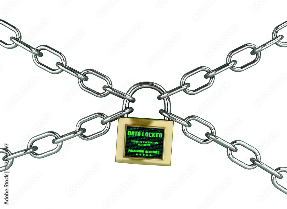 Information security concept - isolated on white Information security concept - isolated on white