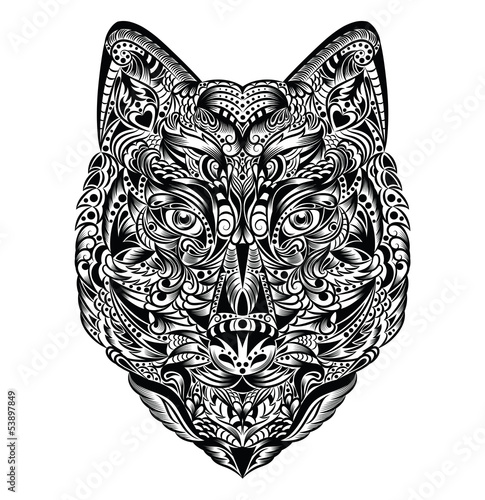 Fototapeta Naklejka Na Ścianę i Meble -  Pattern in a shape of a wolf.