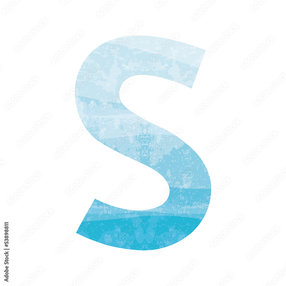 Blue alphabet S Blue alphabet S