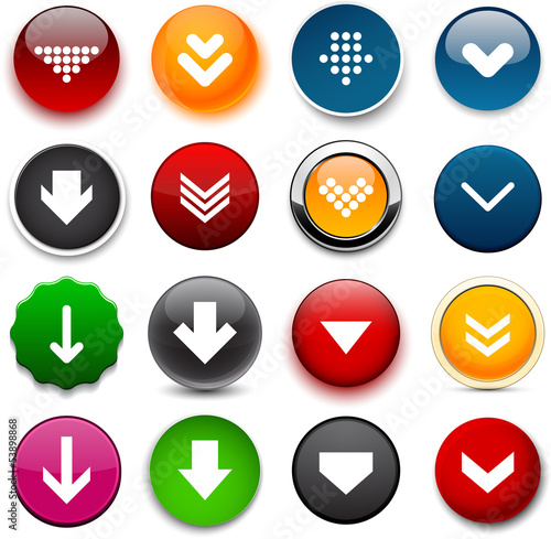 Round color download icons.